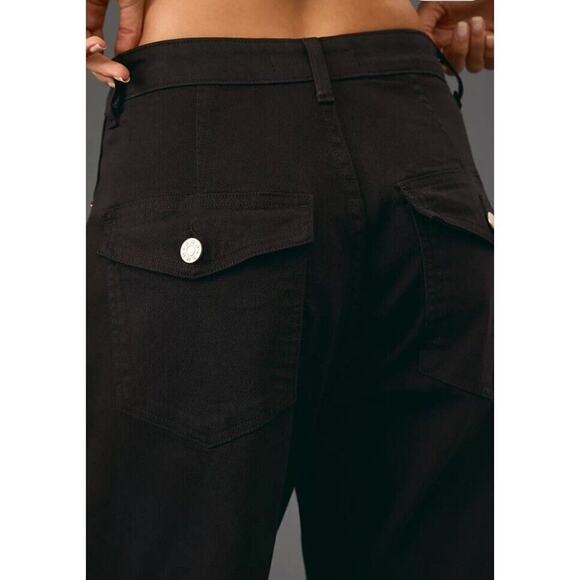 Anthropologie AMO Severine‎ Cargo High Rise Wide Leg Jeans Size 26 Black Relaxed - Picture 10 of 16